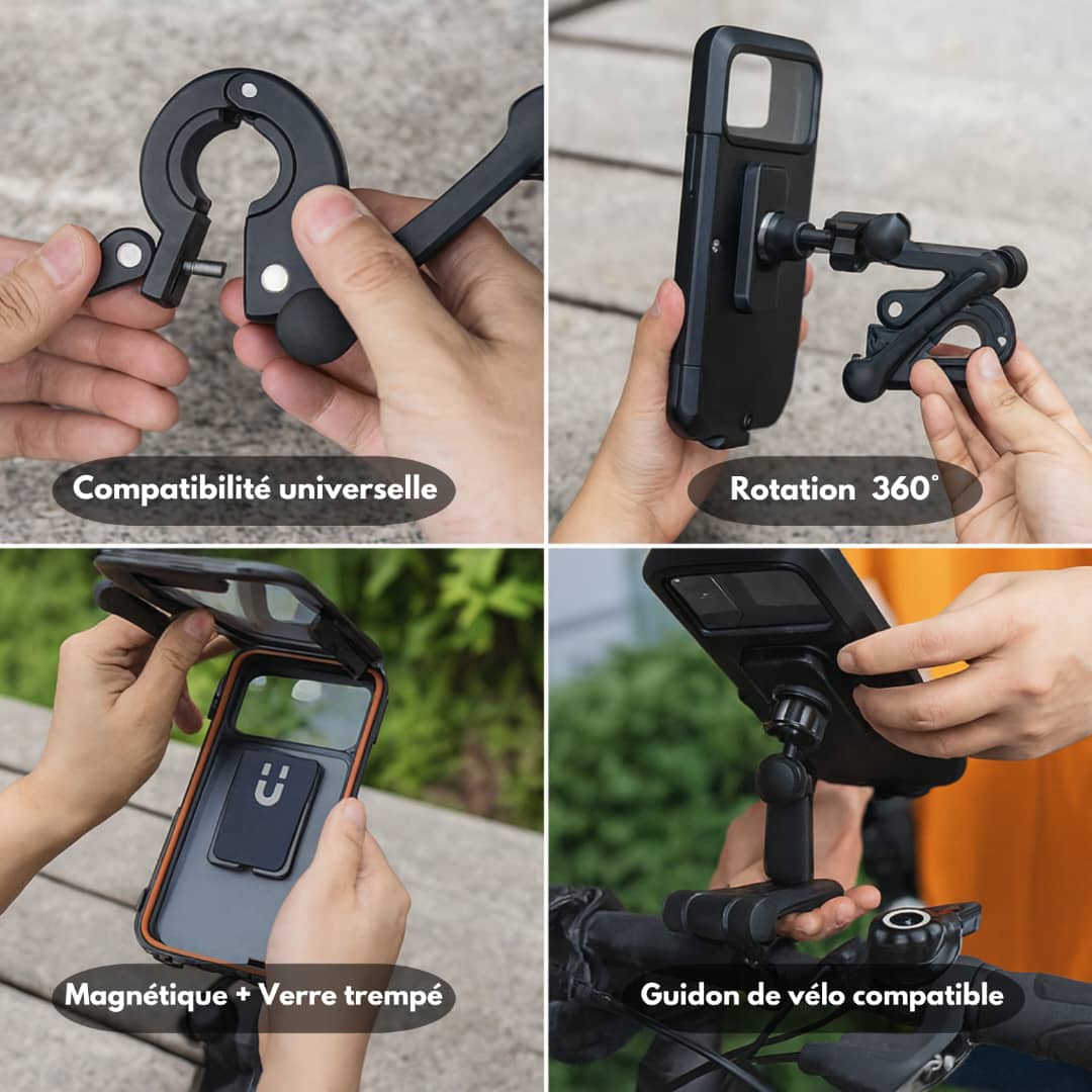 𝗦𝘂𝗽𝗽𝗼𝗿𝘁 𝗧é𝗹é𝗽𝗵𝗼𝗻𝗲 𝗽𝗼𝘂𝗿 𝗠𝗼𝘁𝗼/𝗩é𝗹𝗼 𝗨𝗹𝘁𝗿𝗮 𝗦𝘁𝗮𝗯𝗹𝗲 𝗠ê𝗺𝗲 𝘀𝘂𝗿 𝗥𝗼𝘂𝘁𝗲 𝗖𝗮𝘀𝘀é𝗲 – É𝘁𝗮𝗻𝗰𝗵𝗲 𝟯𝟲𝟬° -𝐃𝐚𝐤𝐚𝐫